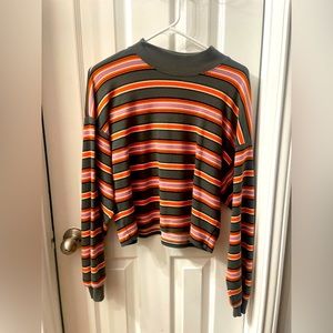 wild fable striped cropped crewneck